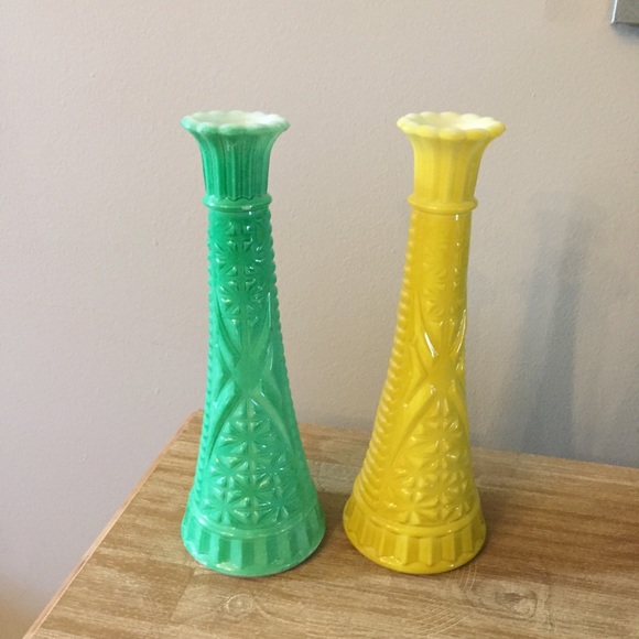 Other - Set of 2 Vintage Milk Glass Bud Vases